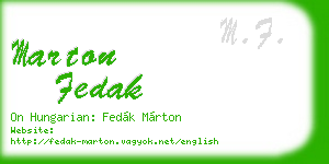 marton fedak business card