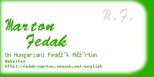 marton fedak business card